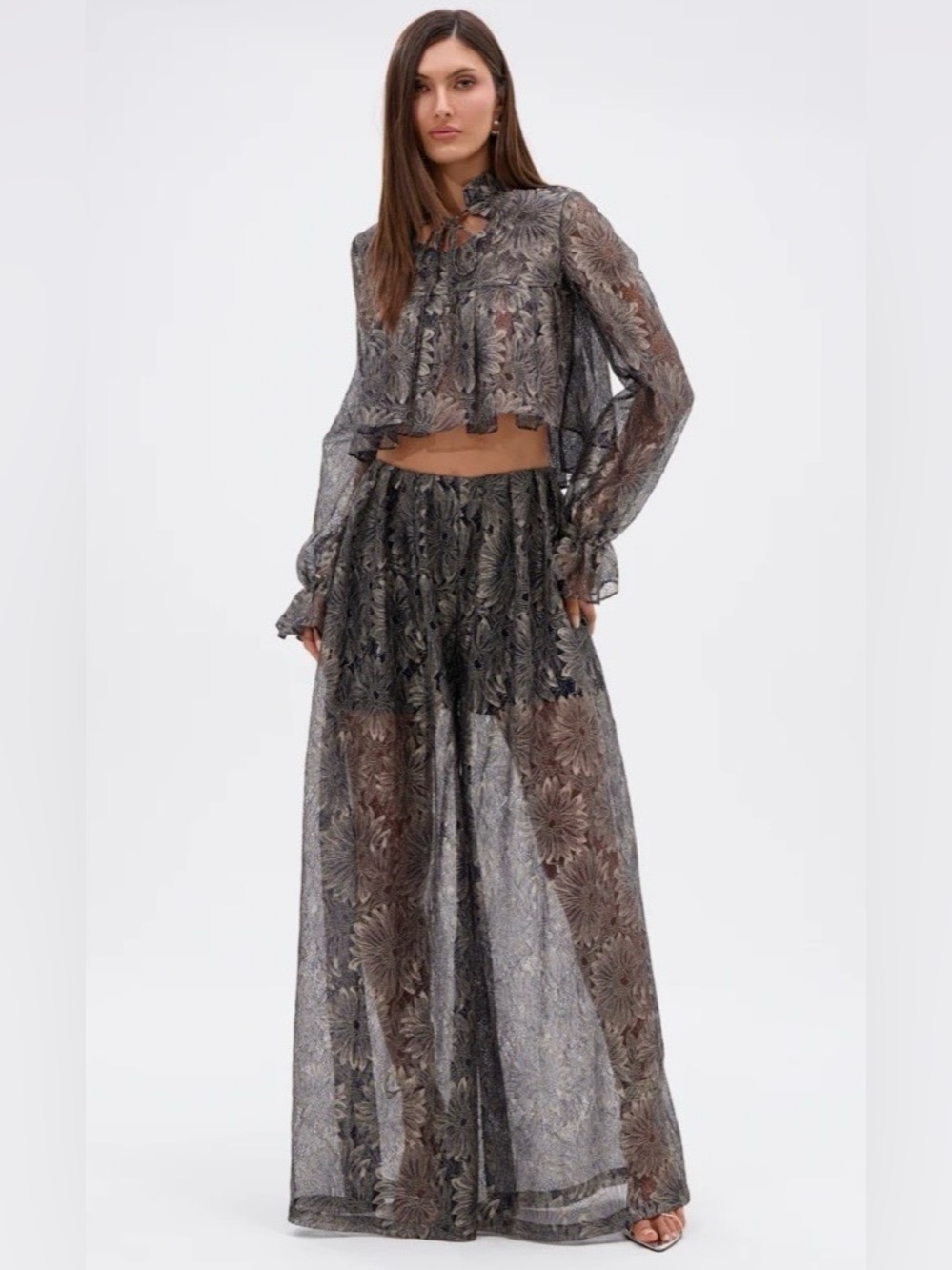 AKIRA BEST GUEST LACE PALAZZO PANT 1X NWT